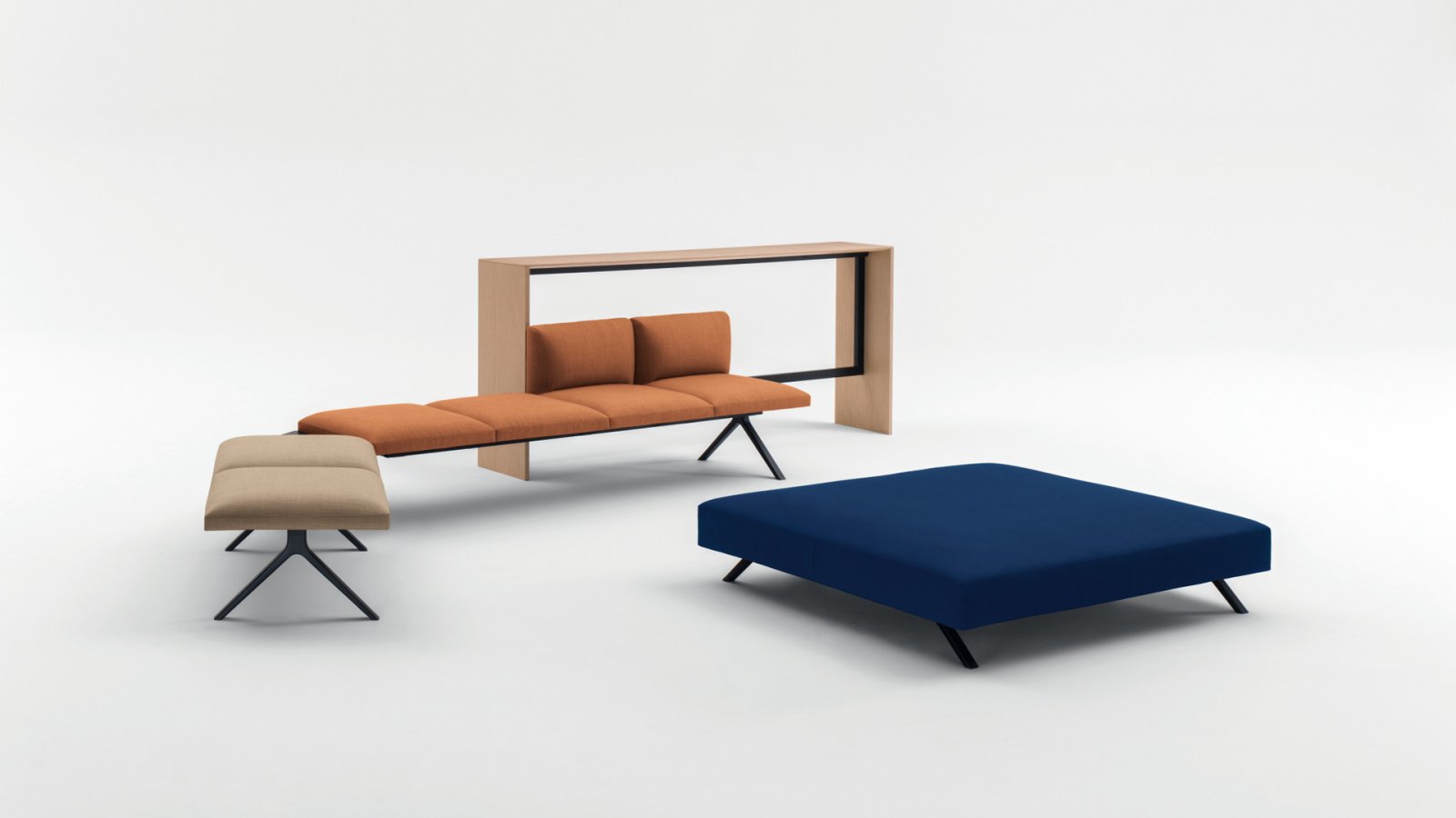 Modulares Kiik Sofa von Arper im Empfangsbereich
