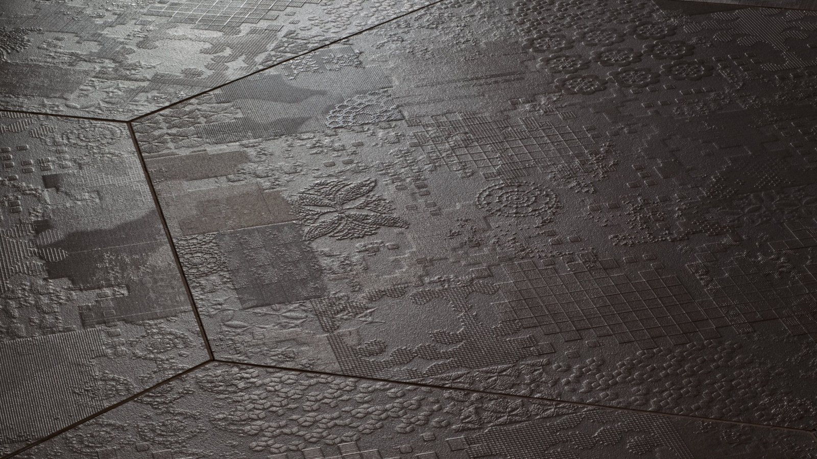 Déchirer-Feinsteinzeugboden von Mutina mit Flachrelief in Betonoptik
