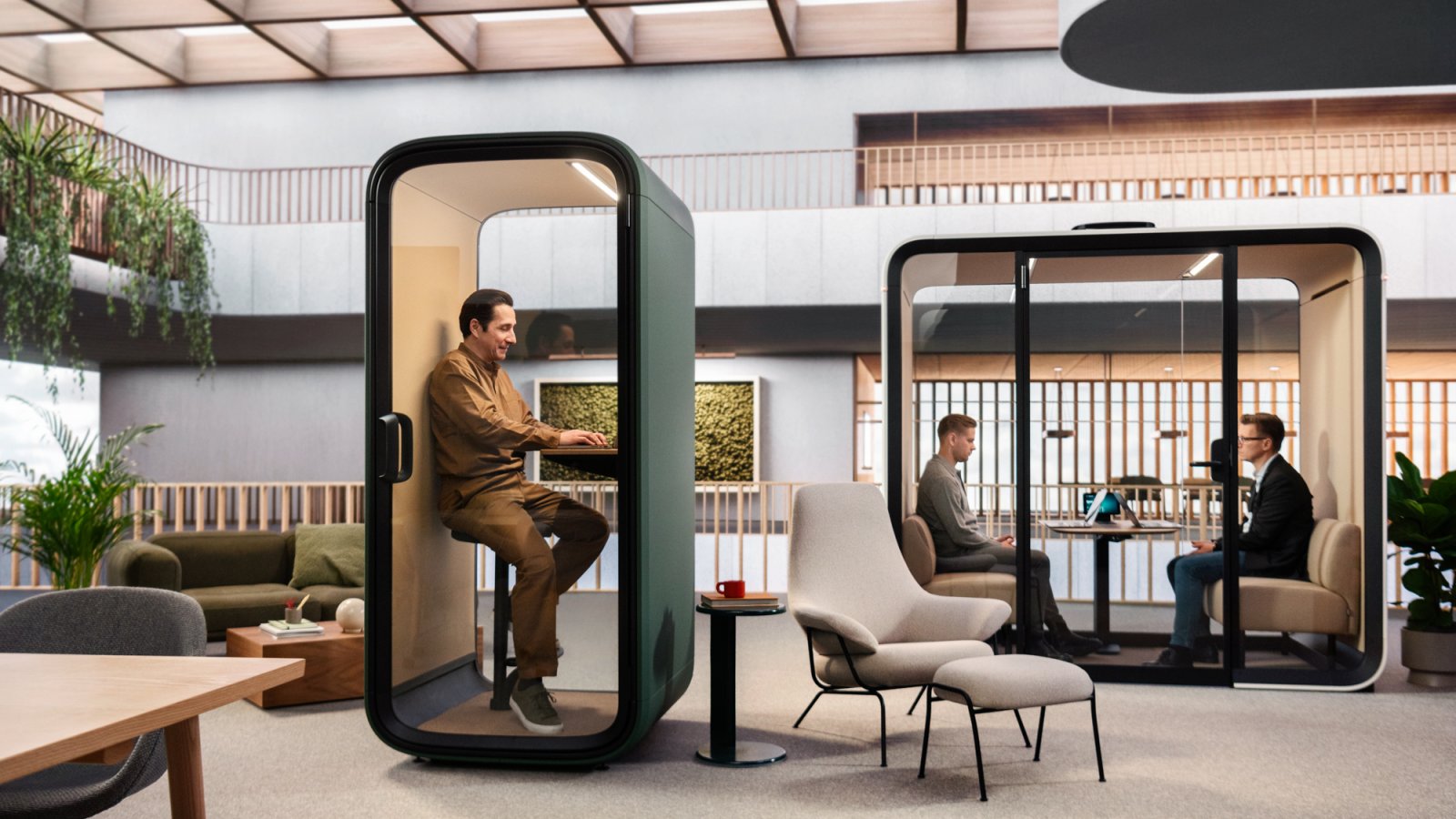Framery One Compact Telefonkabine in einem deutschen Großraumbüro