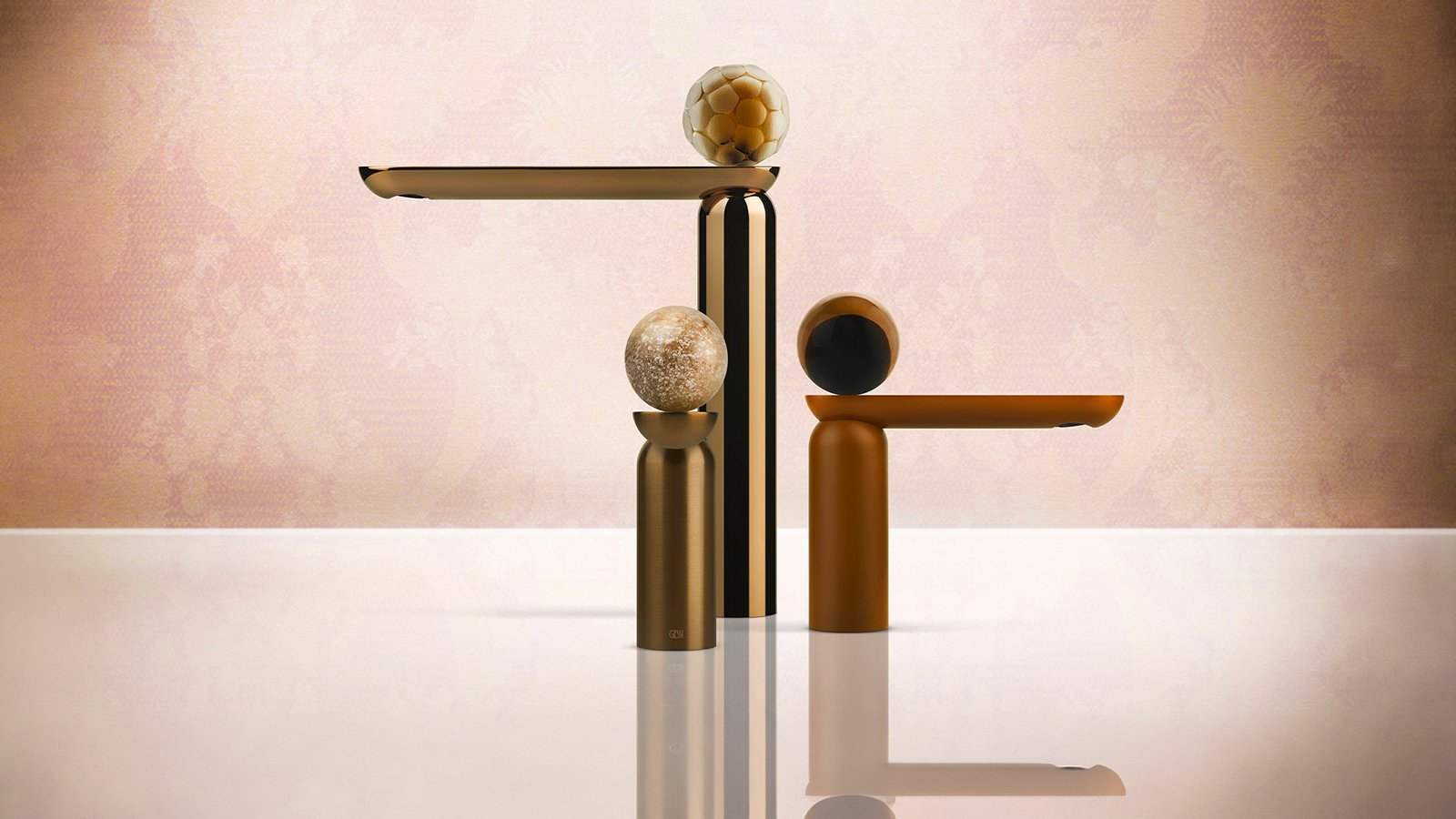 Waschtischarmatur Perle von Gessi mit Kugel aus Muranoglas