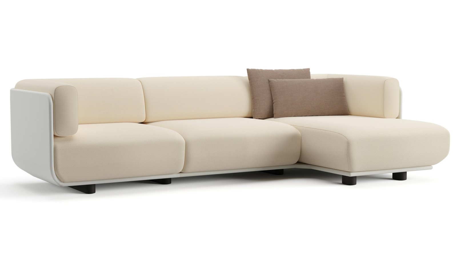 Sofa Shaal von Arper in einer Bürolounge, modulare Komposition