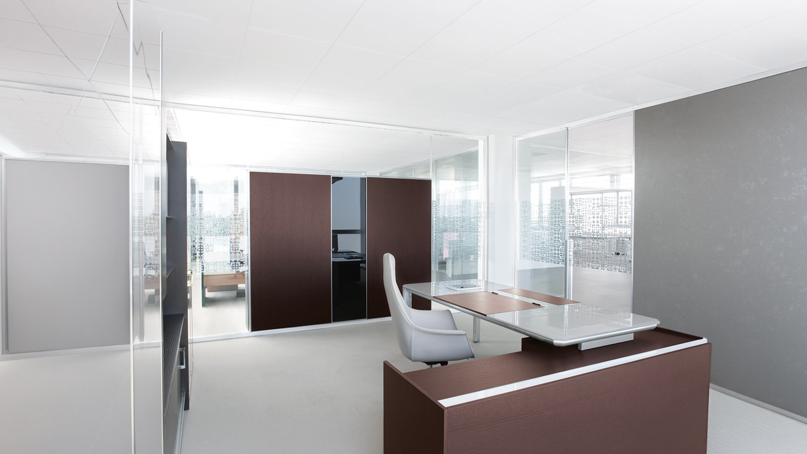 Bürotrennwände www.60 von Archiutti mit Doppelverglasung