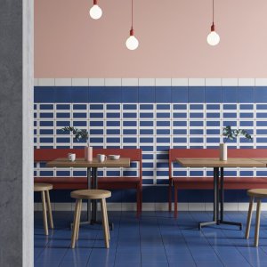 Fliese im Muster Double Blue, Mattonelle Margherita von Mutina, 20,5 x 20,5 cm