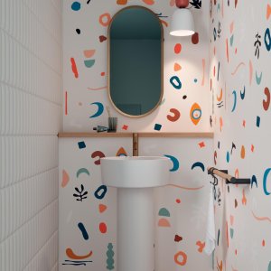 Küchenrückwand aus Paper41 mit 20 cm Abstand zur Kochstelle
