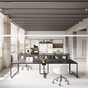 Halbplatten der Itube Bench von Alea Office im Detail