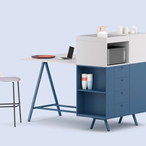 Beistellschrank 210 cm des Chefschreibtischs Lay mit Technikfächern