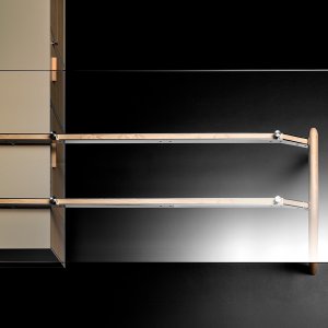 Integriertes Regal der 220 cm Rail Glasvariante
