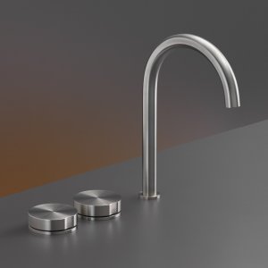 Wannenrandgruppe Giotto in gebürstetem Edelstahl