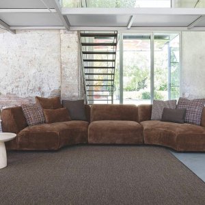 Chaiselongue 165 links am Sofa Cloud mit geschwungener Einbuchtung