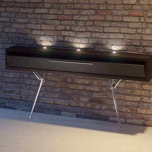 Sessel Genesis in cremefarbenem Kernleder mit Fünfstern-Fuss aus Aluminium