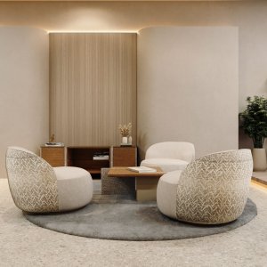 Push-pull-Fronten des Ginza Towers, ohne Griffe, unter der Steinplatte
