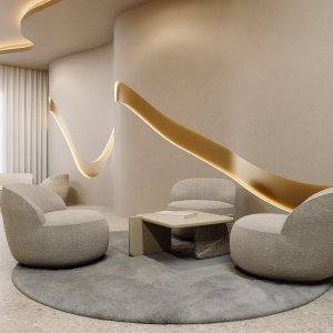 Ginza Konferenztisch aus Massivholz in einem verglasten Besprechungsraum