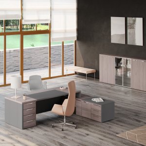 Modularer Konferenztisch One von Codutti für 14 Personen mit Glas-Holz-Glas-Platte