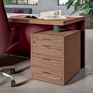 Furnierte Frontblende der e-10 im Chefbüro