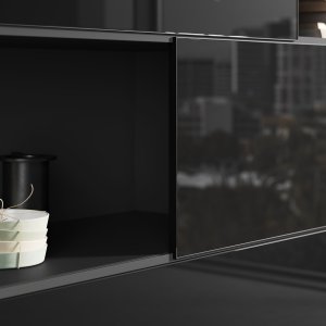Elite Boiserie-Wandborde mit integriertem LED-Band hinter dem Schreibtisch