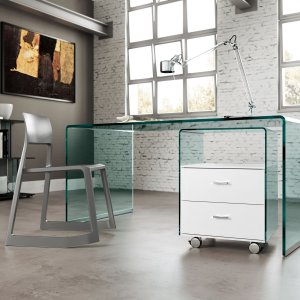 Schreibtisch Rialto von FIAM Italia aus gebogenem Glas
