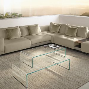 Extralight-Glas des Schreibtischs Rialto von FIAM