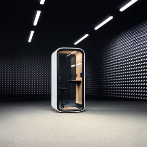 Touchscreen mit acht Zoll in der Framery One Compact Kabine