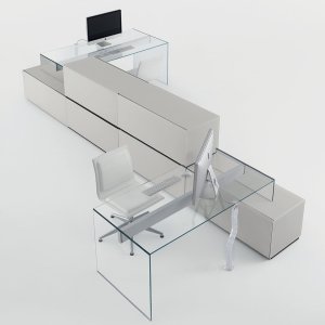 Kristall grigio Italia am Schreibtisch Air Desk