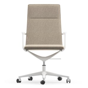 Valea Chair mit hoher Rückenlehne in seidengrauem Stoff