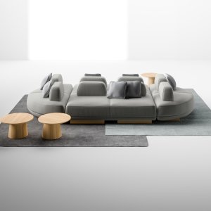 U-förmiger Sofarücken von Node+ auf einem Sitz von 180 cm