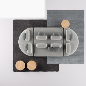 Freier gepolsterter Rücken von LaCividina auf der Sitzfläche von Node+