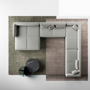 Node+ Komposition mit 117 cm hohen Akustikrücken als Loungesitzmöbel im Büro