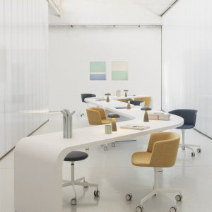 Cut in Leder in einem Chefbüro