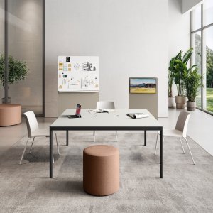 Rundes Ø-40-mm-Fil-Rouge-Bein mit grauem Nylon-Nivellierfuß