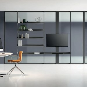 Glastür Simple Bold fluchtend mit den Wandprofilen