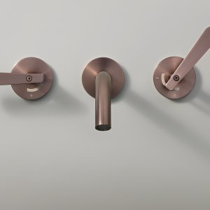 Lutezia von Cea Design, Wannenrand-Thermostatgruppe aus Edelstahl