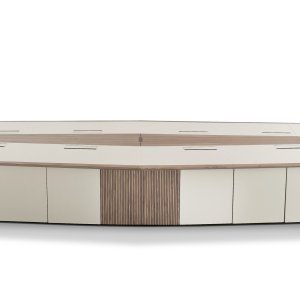 Platte in Holz mit Mittelfeld in Sattelleder