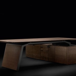 Komplette Metar Chefetage mit Schreibtisch und Schrankwand