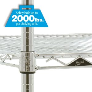 Super Erecta Drahtregal von Metro in Chrom mit fünf verstellbaren Böden