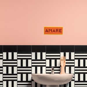 Dekor Marghe Half Black im Halbformat, Mattonelle Margherita
