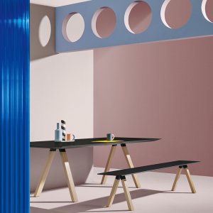Marmor-Konglomerat als Platte eines Arki-Table 240×100