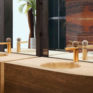 Wandmischer Perle mit SemiPerle aus Muranoglas