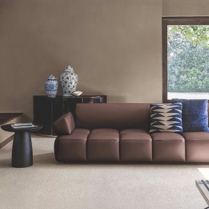 Anthrazitfarbene Füße aus ABS unter dem Sofa Qubik