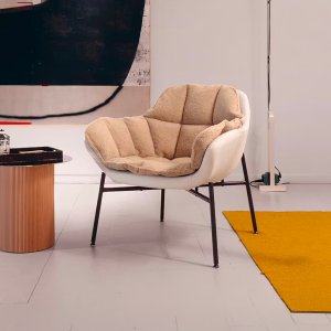 Loungesessel Manta mit Kopfstütze, 112 cm hoch, in grauem Stoff