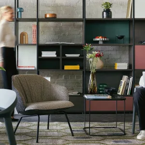 Niedriger, breiter se:café soft lounge chair auf Buche-natur-Gestell