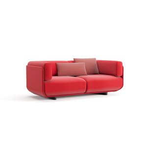Zweifarbige Ausführung des Sofas Shaal mit Stoffkombination