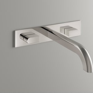 Designarmaturen Sixty von CEA Design in Black Ivory mit Marmorwaschbecken