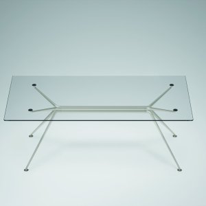 Designer-Schreibtisch Cosmos von Tecno mit Rückgrat aus vier Aluminium-Ellipsen