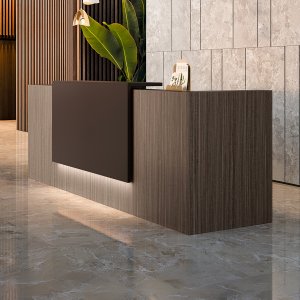 Z2 von Quadrifoglio Empfangstheke mit kratzfester Melamin-Arbeitsplatte